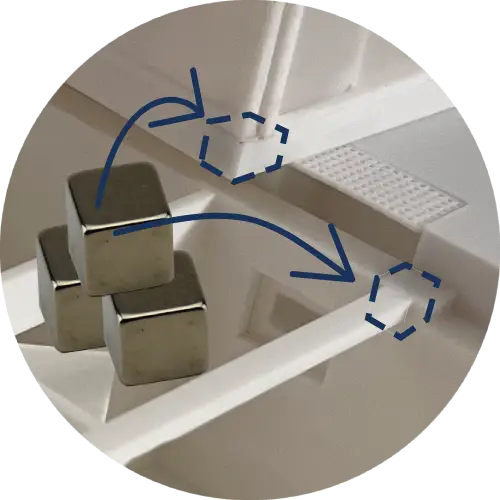 Detail der versteckten Magnete